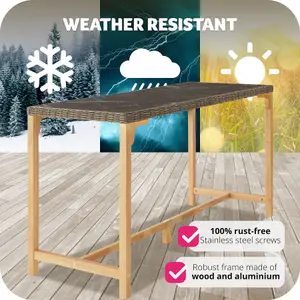 Garden Table Lovas - outdoor dining table, 161 x 64.5 x 99.5 cm - nature