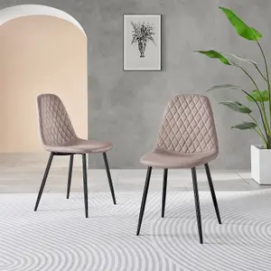 Furniturebox UK Santorini Brown Round Table  & 4 Cappuccino Corona Black Leg Chairs