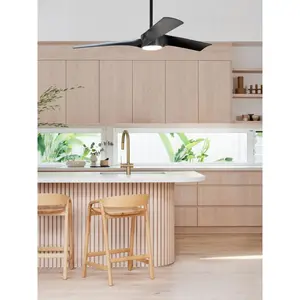 Avdul 132cm Ceiling Fan with Light Kit Black