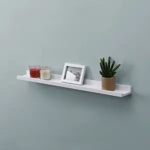 2 Piece Floating Shelf White / 4cm H x 80cm W x 10cm D