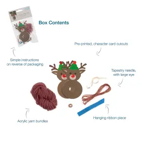 Pom Pom Decoration Kit: Christmas: Reindeer: Pack of 1