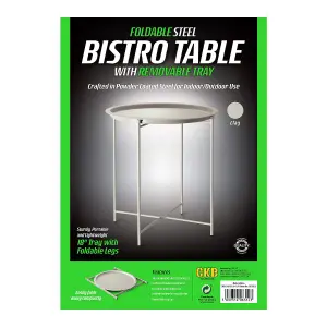 Clay STEEL OUTDOOR BISTRO TRAY TABLE ONLY Foldable Removable Tray Top Matt Powder Coated Steel