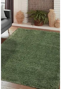 Melrose Venus Shaggy High Pile Sage Green Medium Area Rug 120/170cm