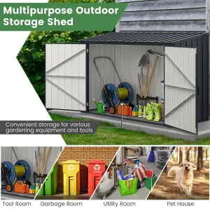 COSTWAY 193 x 86 CM Metal Outdoor Storage Shed All-Weather Garden Storage House w/ Lockable Door