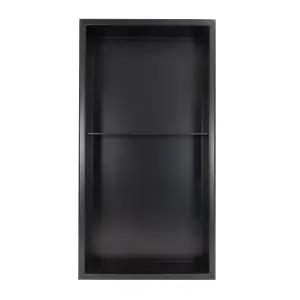 Thermopanel 304 Stainless Steel Recess Shower Niche Shelved - Matte Black (305x610x103mm)