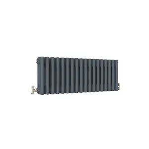 Horizontal Anthracite Triple Column Radiator (H) 300mm x (W) 830mm, 2615 BTU.