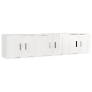 Berkfield Wall-mounted TV Cabinets 3 pcs High Gloss White 57x34.5x40 cm