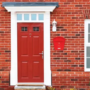 Classic Locking Wall Mounted Letter Box Red