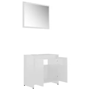 Berkfield Bathroom Furniture Set High Gloss White Engineered Wood