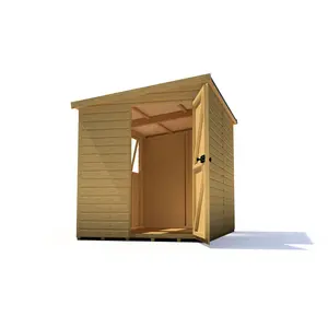 Shire Norfolk Workshop Pent Shed 10x6 Double Door 19mm Loglap Style B