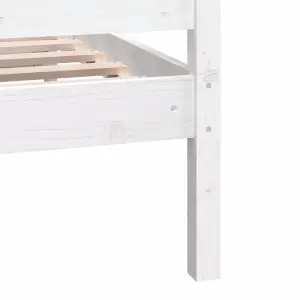 Berkfield Bed Frame White Solid Wood 90x200 cm 3FT Single