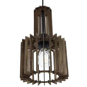 Beliani Scandinavian Pendant Lamp Dark Wood NIARI