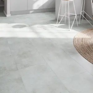 GoodHome Italo Grey Concrete effect Textured Click vinyl Tile, 2.4m²