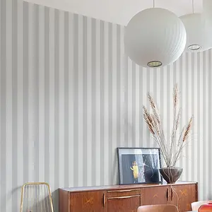 Grandeco Classic Wide Textured Stripe Wallpaper, Grey