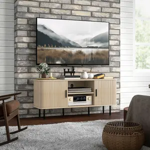 HOMCOM TV Unit for Living Room, TV Stand, Oak Tone