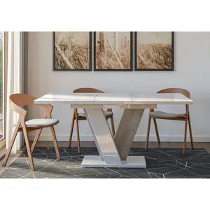 Extendable Dining Table Ameila Gloss White