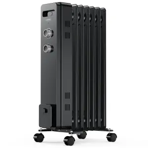 VonHaus Oil Filled Radiator 7 Fin, Oil Heater Portable Electric Free Standing 1500W for Home, Office, Any Room