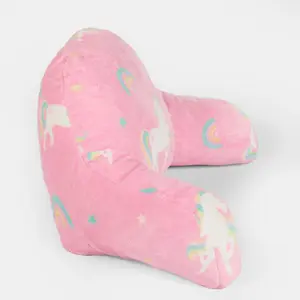 Unicorn Reading Pillow Cushion Fleece Backrest Neck Lumbar Chair Support Seat