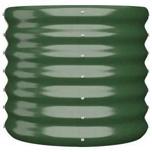 Berkfield Garden Planter Powder-coated Steel 40x40x36 cm Green