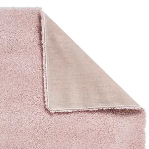 Pink Plain Shaggy Modern Easy to Clean Rug for Living Room Bedroom and Dining Room-160cm X 220cm