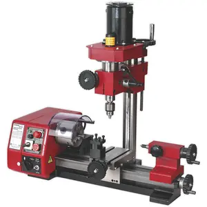 Versatile Mini Lathe and Drilling Machine with Dual Motors for Precision Work