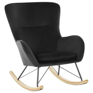 Rocking Chair ELLAN Velvet Black