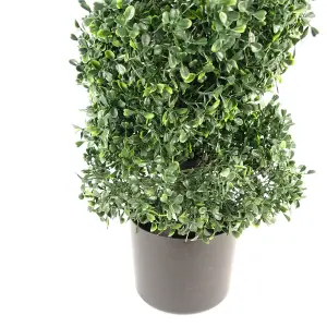 120cm UV Resistant Boxwood Tree Spiral Topiary - 1058 leaves