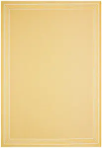 Bordered Yellow Modern Easy To Clean Dining Room Rug-160cm x 230cm