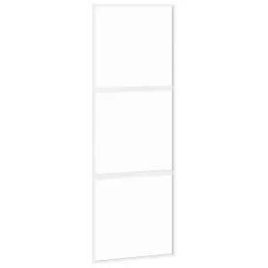 Berkfield Sliding Door White 76x205 cm Tempered Glass and Aluminium