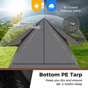 Costway 2-3 People Instant Pop-up Camping Tent 360 One-Way See-Through Shelter Tent