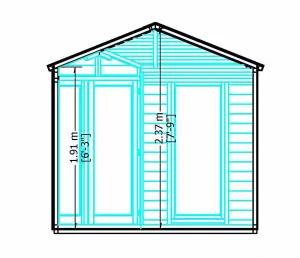 Larkspur 8 x 8 Feet Double Door with Two Fixed Windows Summerhouse