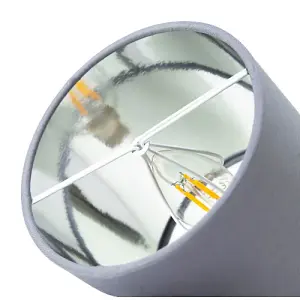 Contemporary Grey Cotton 6 Clip-On Candle Lamp Shade with Shiny Silver Inner