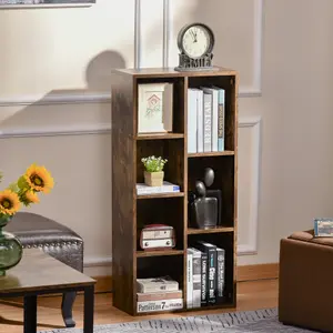 HOMCOM Bookcase Modern Bookshelf Cabinet for Home Office Rustic Brown