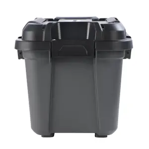 Ezy Storage Bunker tough Black 18L Small Stackable Storage box with Lid