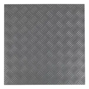 Sealey Vinyl Floor Tile with Peel & Stick Backing - Silver Treadplate Pack of 16 FT1S