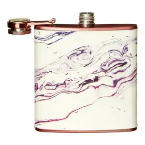 Maison by Premier Auden Marble Effect Rose Gold Hip Flask