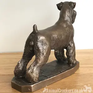 Schnauzer dog figurine in solid cold cast bronze designed by David Geenty