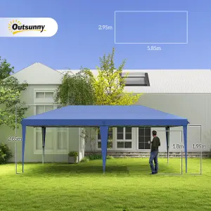 Outsunny 6 x 3(m) Pop Up Gazebo Patio Party Event Heavy Duty Canopy Blue