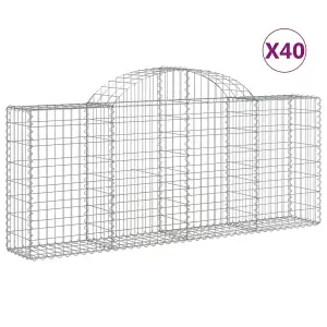 Berkfield Arched Gabion Baskets 40 pcs 200x30x80/100 cm Galvanised Iron