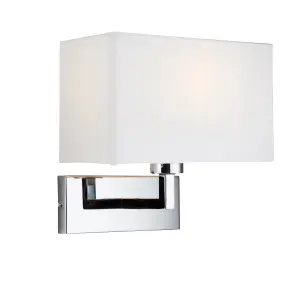 Anson Lighting Nilrem Wall light finished in chrome plate and white fabric