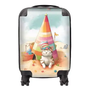 Cat On A Beach Holiday Suitcase - Mini Cabin