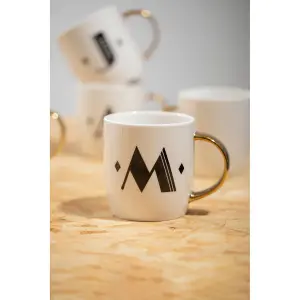 Maison by Premier Mimo Diamond Deco M Letter Monogram Mug