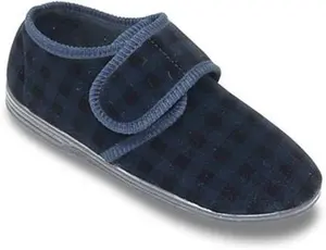 Chums Mens Touch Fasten Wide Fit Slipper - Navy