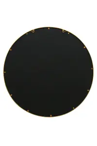 MirrorOutlet - The Circulus - Gold Metal Frame Round Garden Wall Mirror 39" x 39" (100 x 100 cm)