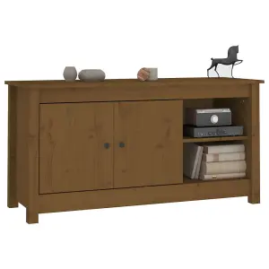 Berkfield TV Cabinet Honey Brown 103x36.5x52 cm Solid Wood Pine