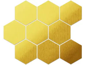 Set of 8 Self-adhesive wall decoration - Gold Brushed