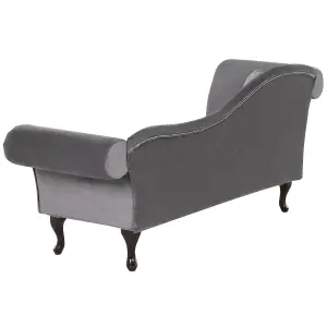 Left Hand Chaise Lounge Velvet Grey LATTES