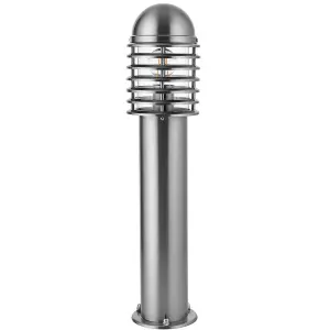 Outdoor Post Bollard Light Polished Steel Vandal Proof External Pathway Lamp