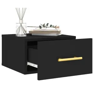 Berkfield Wall-mounted Bedside Cabinet Black 35x35x20 cm