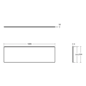 Ideal Standard Unilux White Left or right-handed Rectangular Front Bath panel (H)51cm (W)170cm